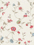 Florale Trail fabric in cranberry and blue bell color - pattern number FC61004 - by Seabrook in the French Country collection