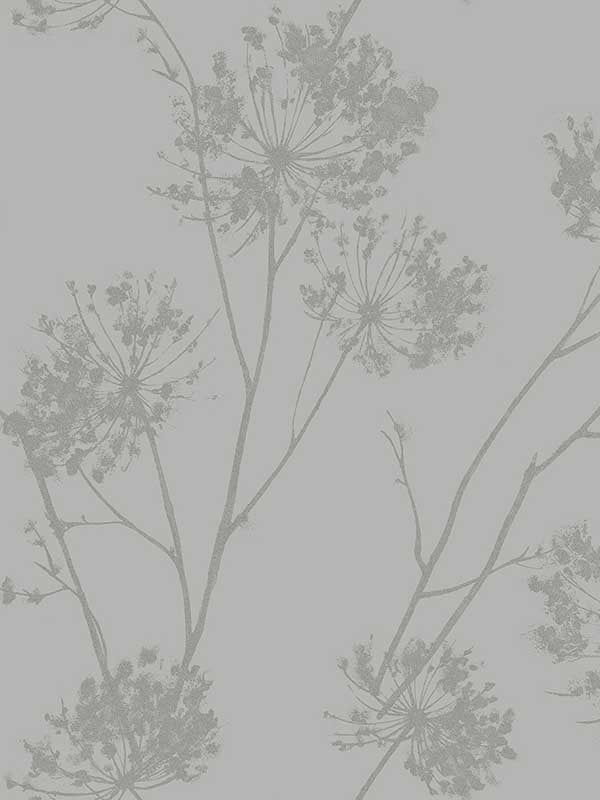 Wild Grass fabric in silversmoke color - pattern number BD50210 - by Seabrook in the Etten Beaded Wallpaper collection
