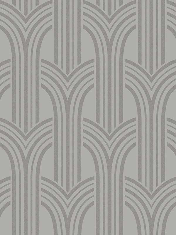 Deco Arches fabric in nickel color - pattern number BD50410 - by Seabrook in the Etten Beaded Wallpaper collection