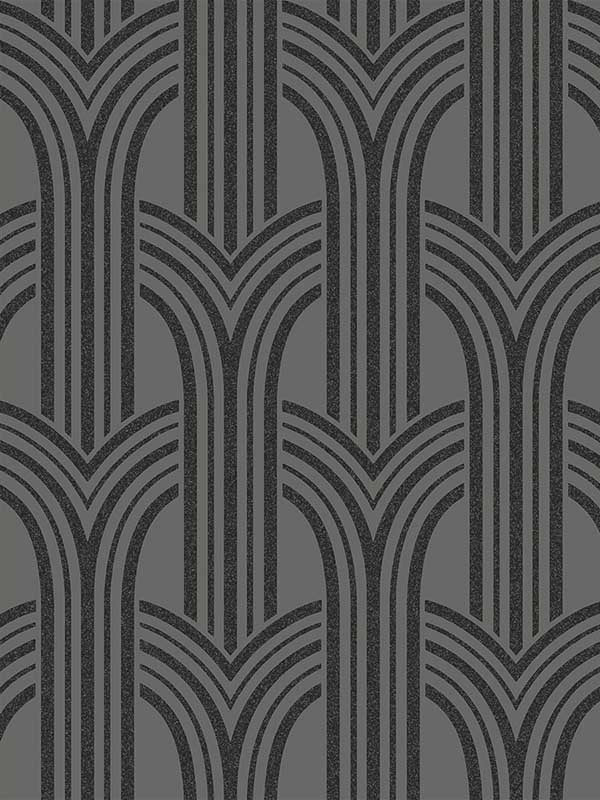 Deco Arches fabric in pewter and galaxy color - pattern number BD50420 - by Seabrook in the Etten Beaded Wallpaper collection