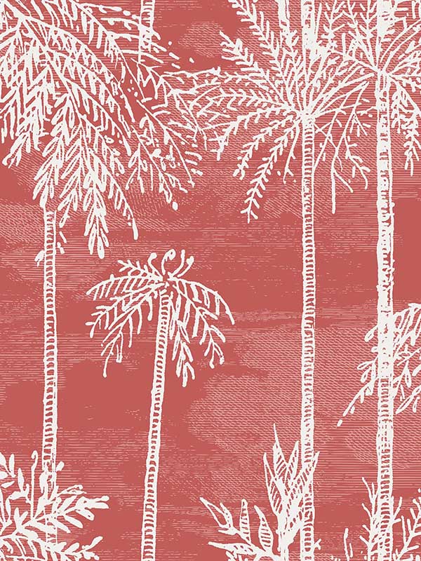 Palm Grove fabric in coral color - pattern number LN40201 - by Seabrook in the Lillian August Coastal Haven collection