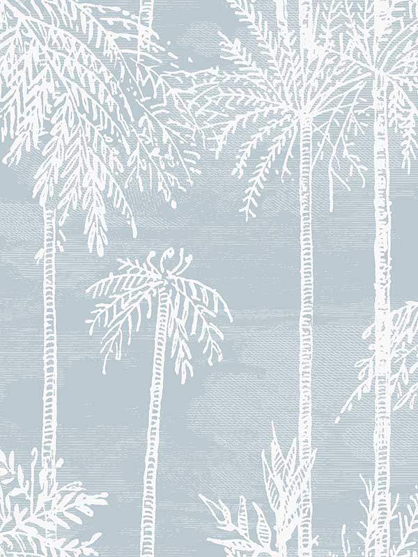 Palm Grove fabric in hampton blue color - pattern number LN40202 - by Seabrook in the Lillian August Coastal Haven collection