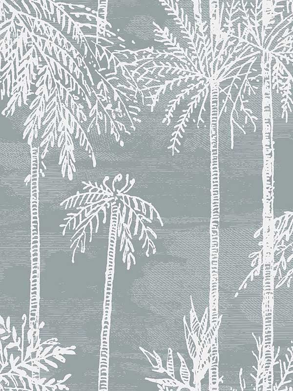 Palm Grove fabric in bluestone color - pattern number LN40218 - by Seabrook in the Lillian August Coastal Haven collection