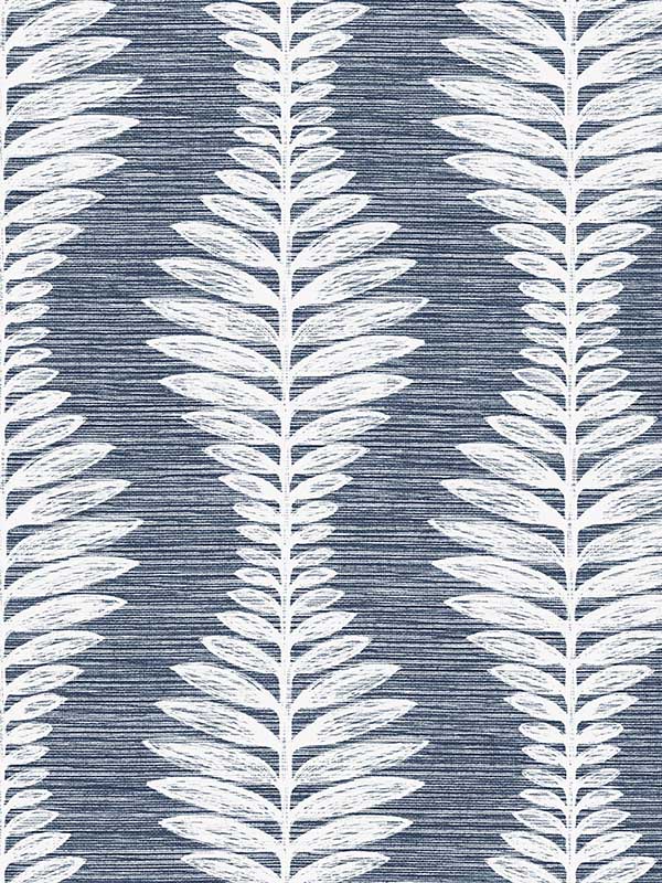 Carina Leaf Ogee wallpaper in midnight sky color - pattern number LN40502 - by Seabrook in the Lillian August Coastal Haven collection