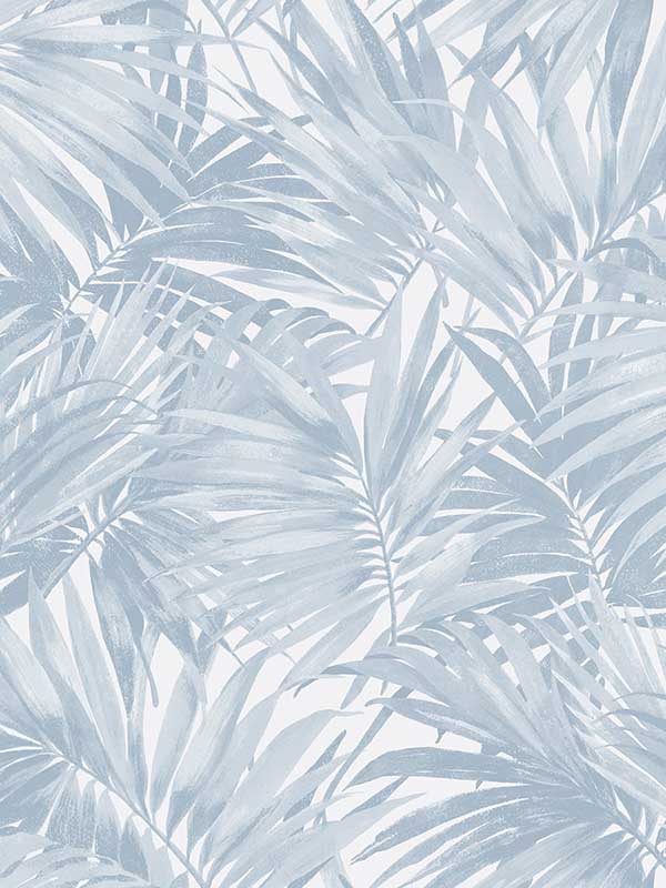 Cordelia Tossed Palms wallpaper in blue shale color - pattern number LN40702 - by Seabrook in the Lillian August Coastal Haven collection