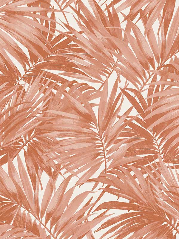 Cordelia Tossed Palms wallpaper in coral color - pattern number LN40706 - by Seabrook in the Lillian August Coastal Haven collection