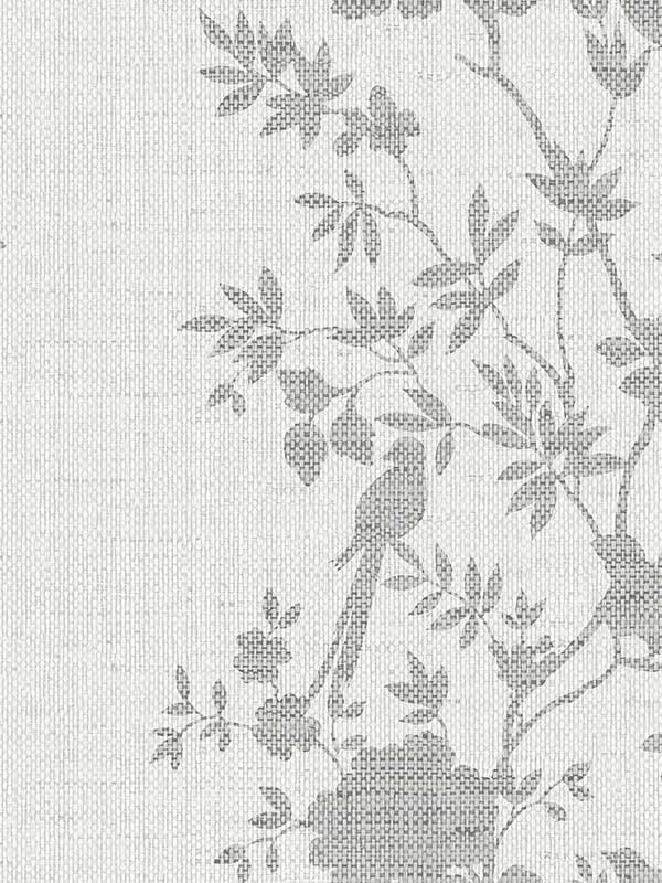 Aloha Bird Trail wallpaper in heather grey color - pattern number LN41008 - by Seabrook in the Lillian August Coastal Haven collection