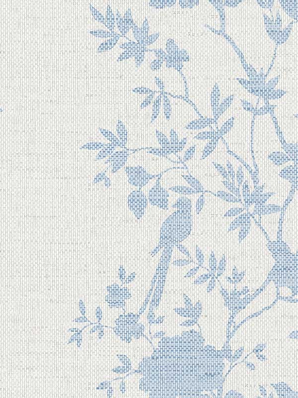 Aloha Bird Trail wallpaper in maya blue color - pattern number LN41012 - by Seabrook in the Lillian August Coastal Haven collection