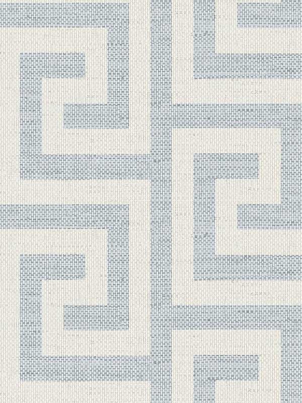 Luna Retreat Greek Key fabric in skylight color - pattern number LN41202 - by Seabrook in the Lillian August Coastal Haven collection