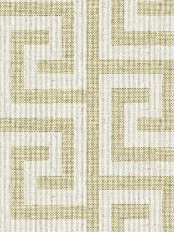 Luna Retreat Greek Key fabric in golden color - pattern number LN41203 - by Seabrook in the Lillian August Coastal Haven collection