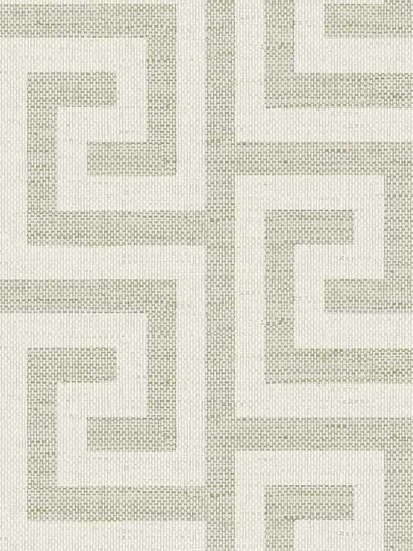 Luna Retreat Greek Key fabric in pavestone color - pattern number LN41207 - by Seabrook in the Lillian August Coastal Haven collection