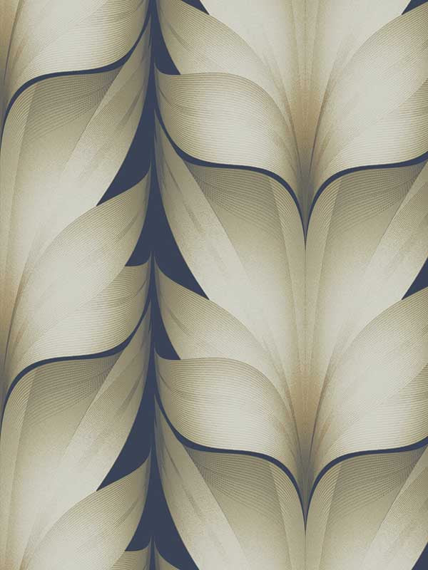 Lotus Light Stripe wallpaper in navy color - pattern number EV3956 - by Candice Olson in the Casual Elegance collection