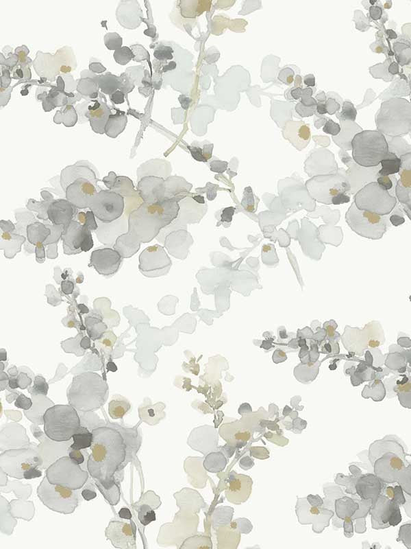 Blossom Fling wallpaper in steel color - pattern number EV3971 - by Candice Olson in the Casual Elegance collection