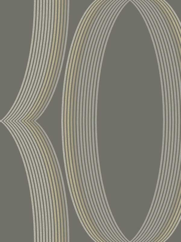 Progression Ogee wallpaper in charcoal color - pattern number EV3986 - by Candice Olson in the Casual Elegance collection