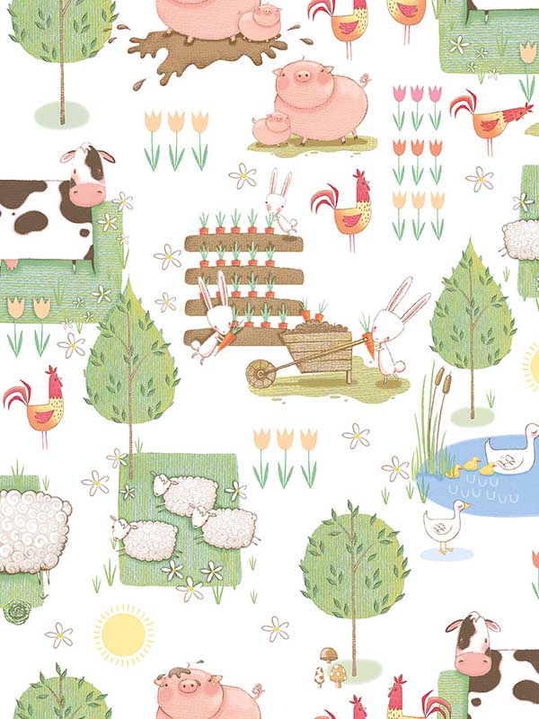 Farmland fabric in primary color - pattern number G78377 - by Galerie in the Tiny Tots 2 collection