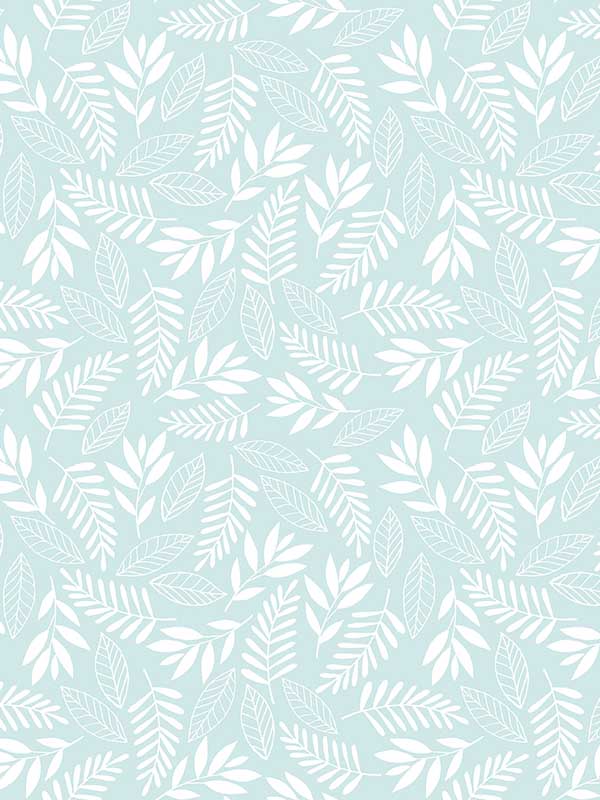 Koala Leaf wallpaper in turquoise color - pattern number G78383 - by Galerie in the Tiny Tots 2 collection