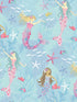 Mermaids fabric in turquoise hot pink glitter color - pattern number G78392 - by Galerie in the Tiny Tots 2 collection