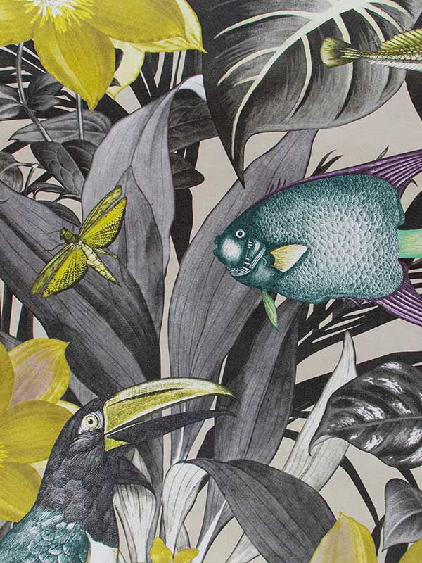 Palau wallpaper in blackberry color - pattern number 26745 - by Galerie in the Tropical collection