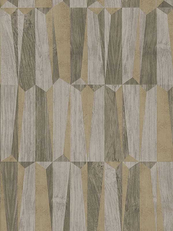 Geo Point Wood Effect Motif fabric in brown grey color - pattern number FS72017 - by Galerie in the Fusion collection