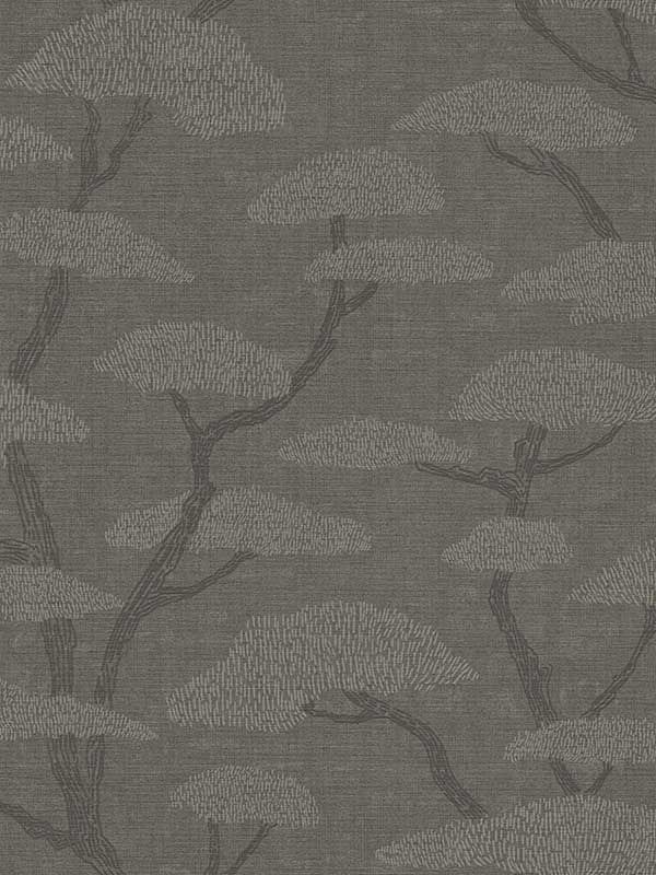 Chinoiserie Tree Motif fabric in charcoal color - pattern number FS72018 - by Galerie in the Fusion collection