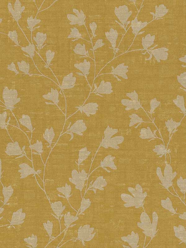 Floral Trail Motif fabric in yellow color - pattern number FS72032 - by Galerie in the Fusion collection