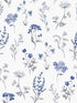 Botanical fabric in blue color - pattern number 19011 - by Galerie in the Spring Blossom collection