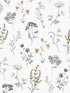 Botanical fabric in silver grey color - pattern number 19012 - by Galerie in the Spring Blossom collection