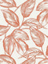 Beckett Sketched Leaves fabric in rich coral color - pattern number SC20001 - by Seabrook in the Summer House Seabrook collection