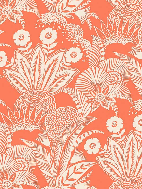 Suvi Palm Grove wallpaper in coral glow color - pattern number SC20101 - by Seabrook in the Summer House Seabrook collection