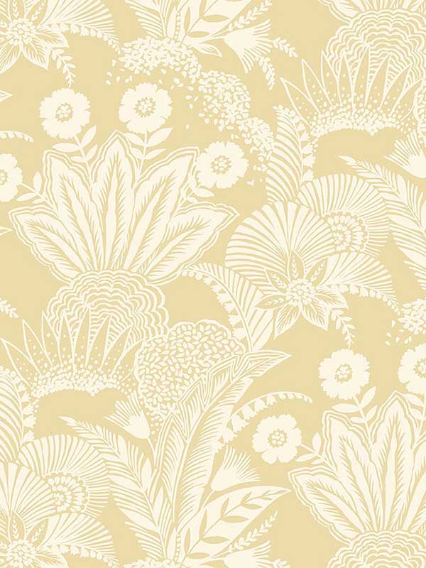Suvi Palm Grove wallpaper in butter color - pattern number SC20103 - by Seabrook in the Summer House Seabrook collection