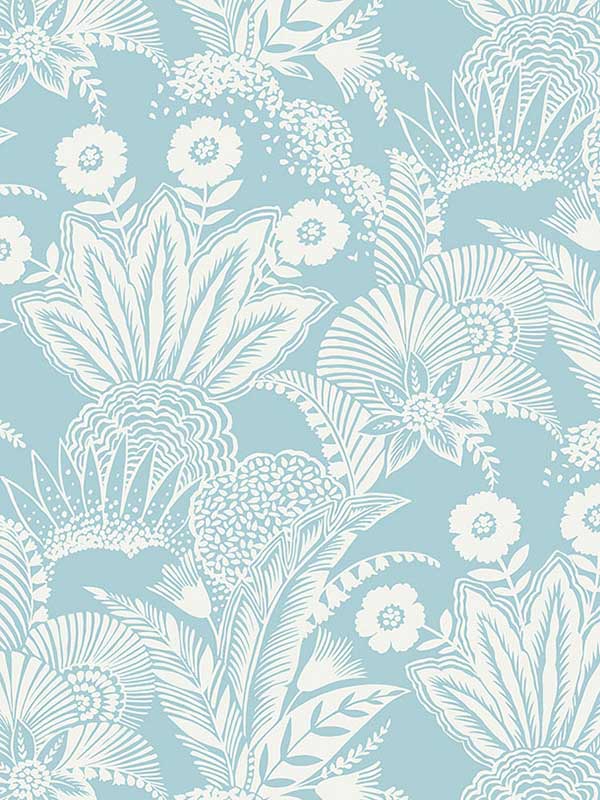 Suvi Palm Grove wallpaper in sky blue color - pattern number SC20112 - by Seabrook in the Summer House Seabrook collection