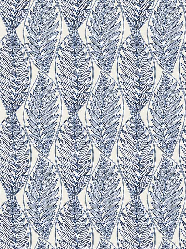 Kira Leaf Husk wallpaper in blue suede color - pattern number SC20302 - by Seabrook in the Summer House Seabrook collection