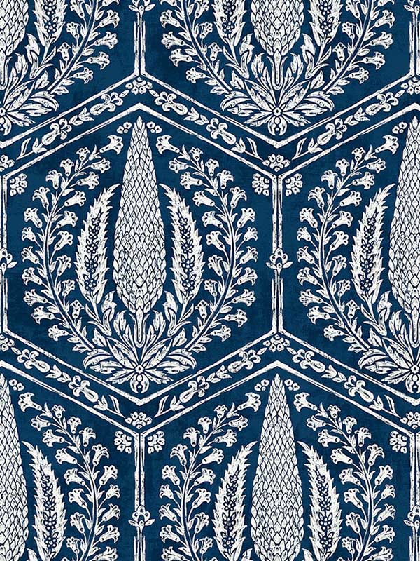 Cyrus Harvest wallpaper in rich navy color - pattern number SC21412 - by Seabrook in the Summer House Seabrook collection