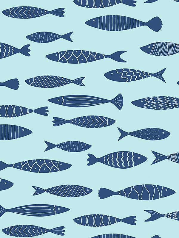 Bay Fish wallpaper in bahama color - pattern number SC21502 - by Seabrook in the Summer House Seabrook collection