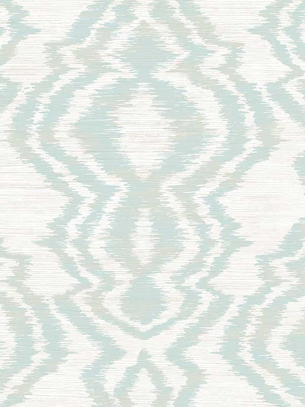 Moirella wallpaper in seaglass color - pattern number DBW8002 - by Wallquest in the West Boulevard by Daisy Bennett collection