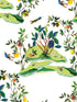 Citrus Hummingbird fabric in white color - pattern number DBW9001 - by Wallquest in the West Boulevard by Daisy Bennett collection