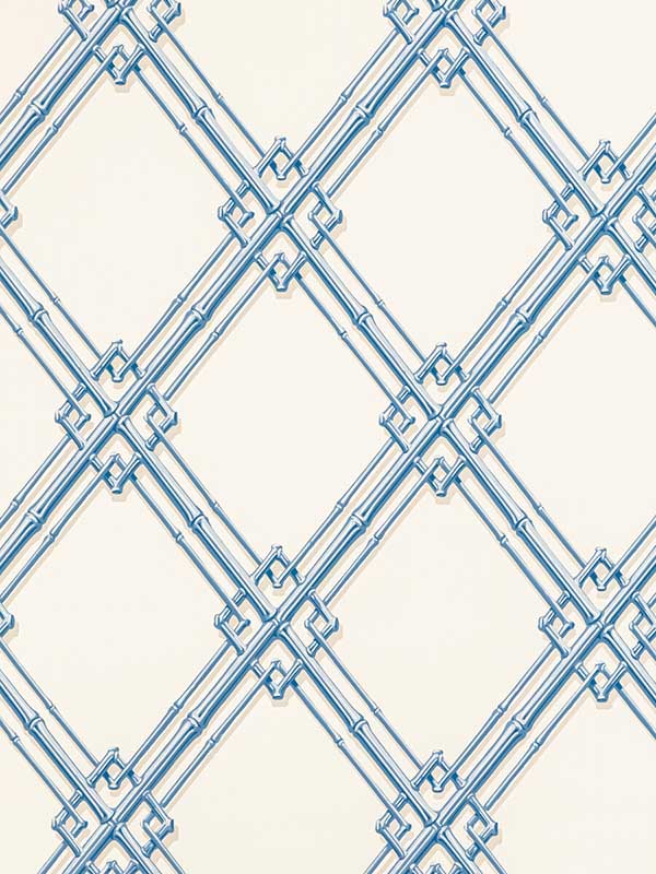 Treillage De Bambou wallpaper in blue color - pattern number BR-69411.5.0 - by Brunschwig and Fils in the  collection