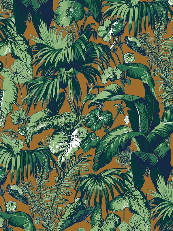 Feuillage wallpaper in tobacco color - pattern number P8015102.6.0 - by Brunschwig and Fils in the  collection