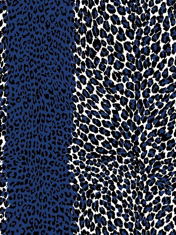 Leopard wallpaper in blue color - pattern number P8015103.5.0 - by Brunschwig and Fils in the  collection