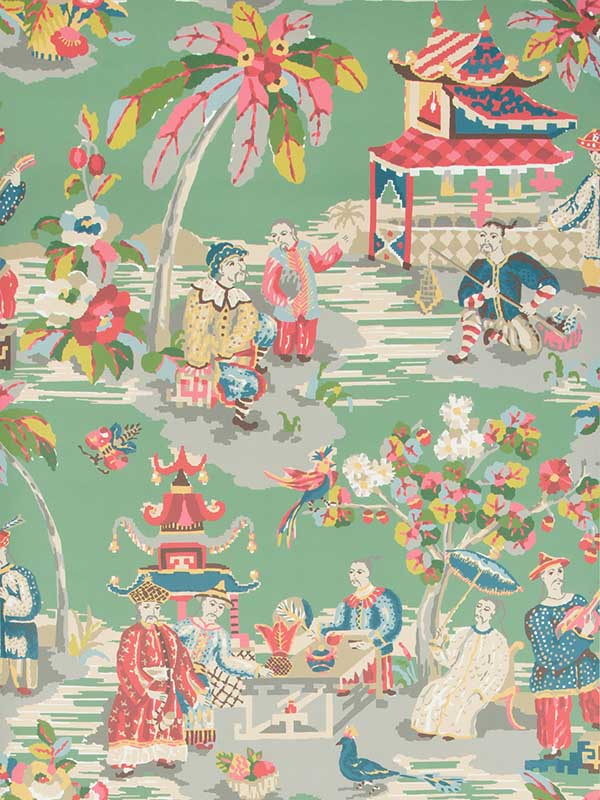 Xian wallpaper in jade color - pattern number P8019102.133.0 - by Brunschwig and Fils in the  collection
