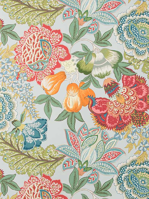 Karabali wallpaper in aqua color - pattern number P8020101.1337.0 - by Brunschwig and Fils in the  collection