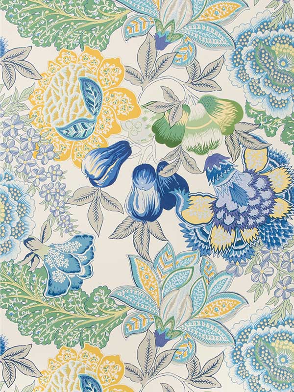 Karabali wallpaper in lagoon color - pattern number P8020101.53.0 - by Brunschwig and Fils in the  collection