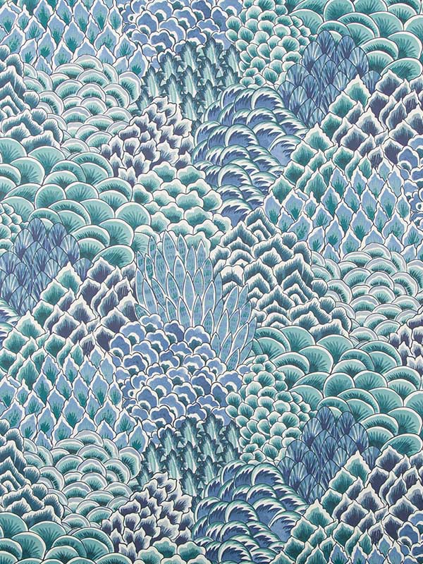 Katibi wallpaper in turquoise color - pattern number P8020104.13.0 - by Brunschwig and Fils in the  collection
