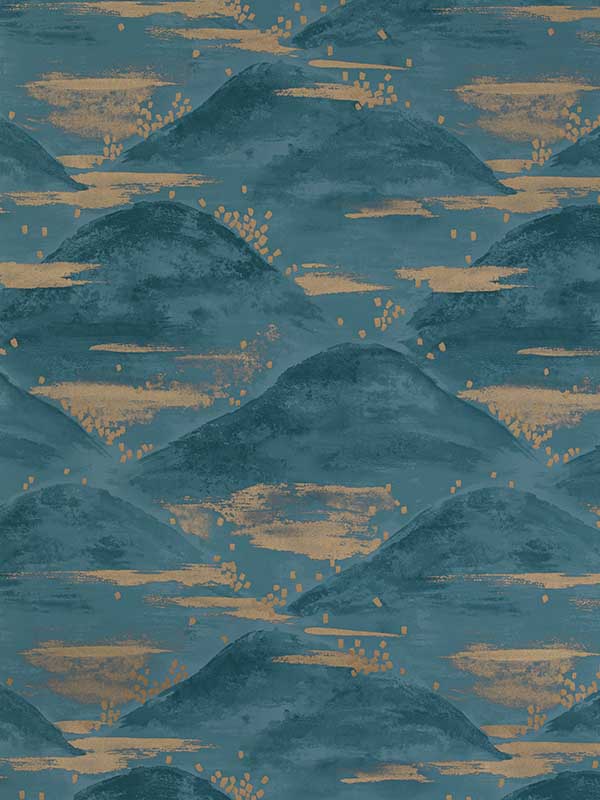 La Brume wallpaper in teal color - pattern number P8020105.35.0 - by Brunschwig and Fils in the  collection