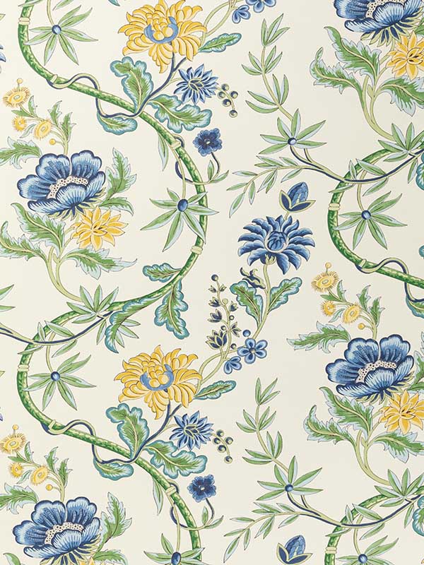 Veronique wallpaper in delft color - pattern number P8020111.5040.0 - by Brunschwig and Fils in the  collection