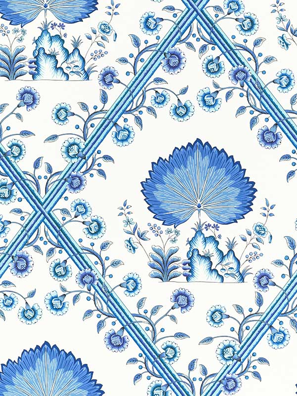 Loire wallpaper in blue color - pattern number P8020112.5.0 - by Brunschwig and Fils in the  collection