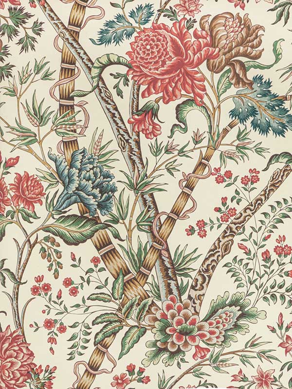 Luberon wallpaper in red teal color - pattern number P8022100.1913.0 - by Brunschwig and Fils in the  collection