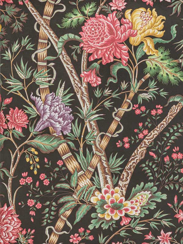 Luberon wallpaper in noir multi color - pattern number P8022100.819.0 - by Brunschwig and Fils in the  collection