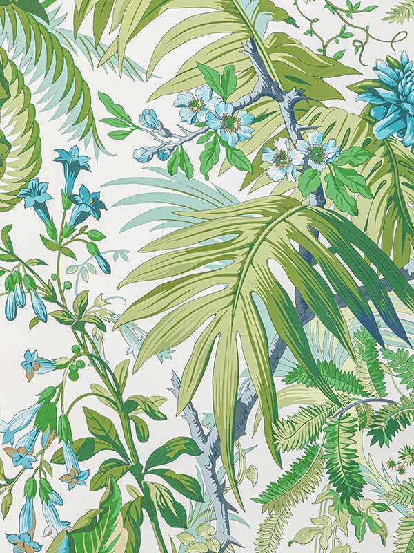 Majorelle wallpaper in mist color - pattern number P8022111.153.0 - by Brunschwig and Fils in the  collection