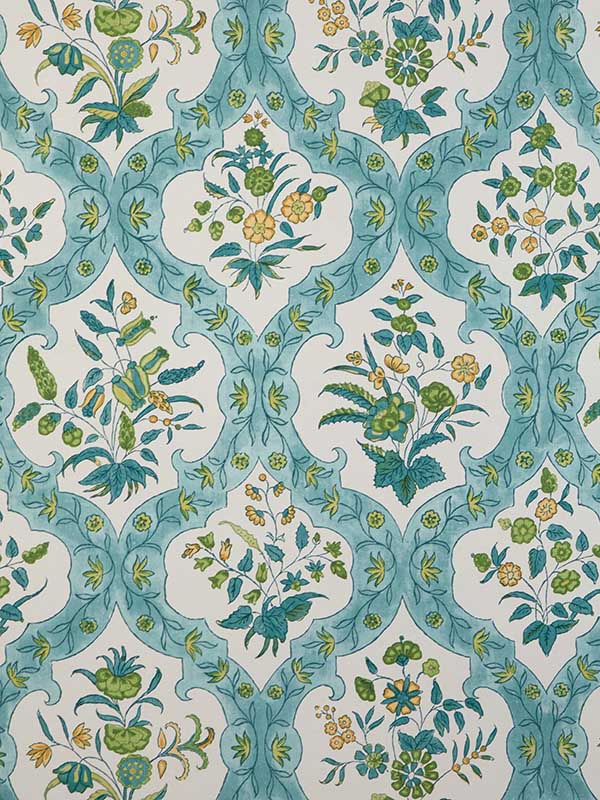 Ventoux wallpaper in aqua leaf color - pattern number P8023102.313.0 - by Brunschwig and Fils in the  collection